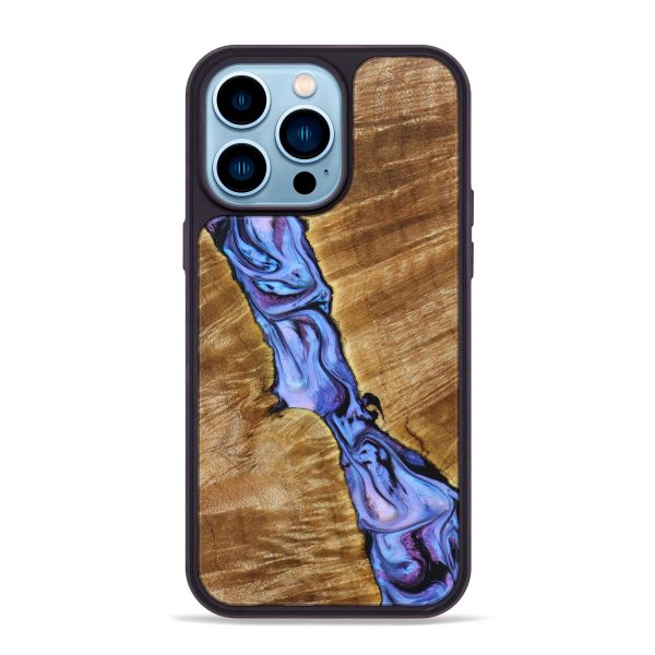 iPhone 14 Pro Max Wood+Resin Phone Case - Kelsie (Purple, 638648) on Sale