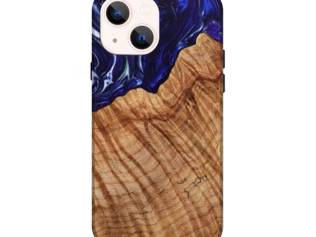 iPhone 13 Wood+Resin Live Edge Phone Case - Harlow (Blue, 639604) Fashion