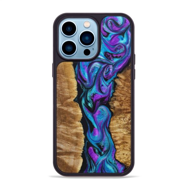 iPhone 14 Pro Max Wood+Resin Phone Case - Ashanti (Purple, 638025) Online