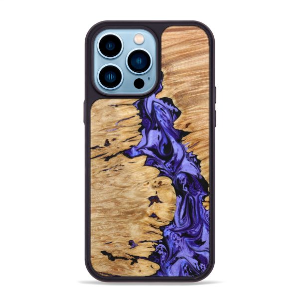 iPhone 14 Pro Max Wood+Resin Phone Case - Shawn (Purple, 638176) Hot on Sale