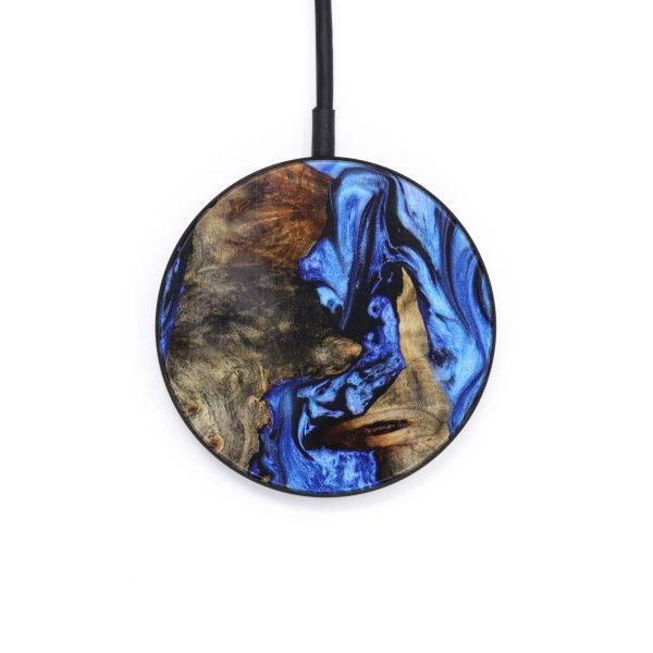 Circle Wood+Resin Wireless Charger - Ramona (Blue, 637838) on Sale