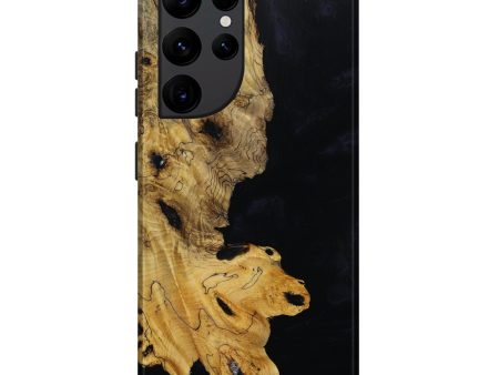 Galaxy S22 Ultra Wood+Resin Live Edge Phone Case - Diamond (Black & White, 643456) For Sale