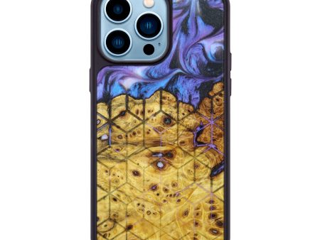 iPhone 14 Pro Max Wood+Resin Phone Case - Christine (Galaxy, 638888) Sale