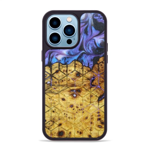 iPhone 14 Pro Max Wood+Resin Phone Case - Christine (Galaxy, 638888) Sale