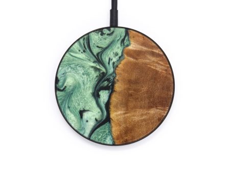 Circle Wood+Resin Wireless Charger - Therese (Green, 637900) Online Hot Sale