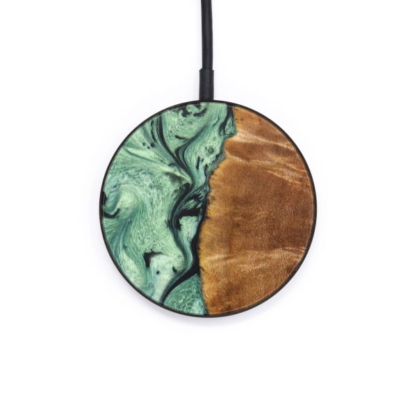 Circle Wood+Resin Wireless Charger - Therese (Green, 637900) Online Hot Sale