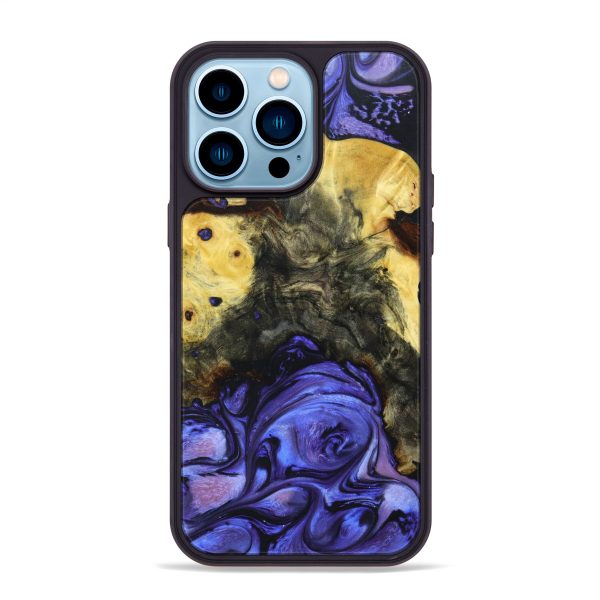 iPhone 14 Pro Max Wood+Resin Phone Case - Patrick (Purple, 638631) Online now