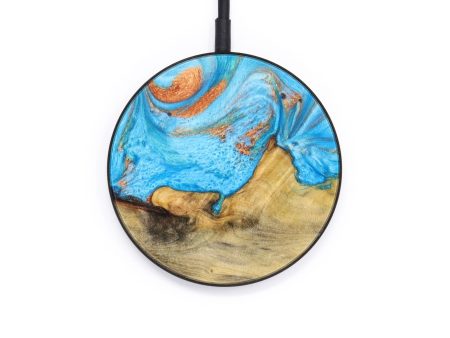 Circle Wood+Resin Wireless Charger - Aniya (Teal & Gold, 637566) Online Hot Sale