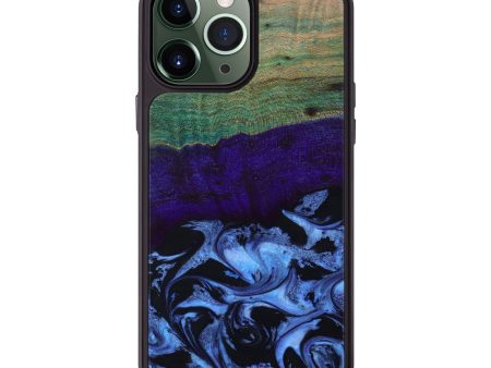 iPhone 13 Pro Max Wood+Resin Phone Case - Danny (Blue, 642194) Supply