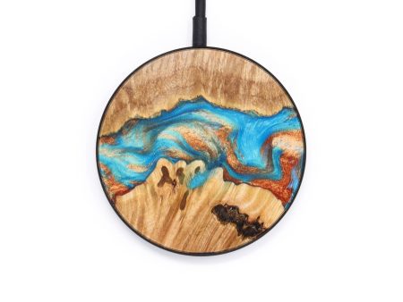 Circle Wood+Resin Wireless Charger - Ariana (Teal & Gold, 637569) Online