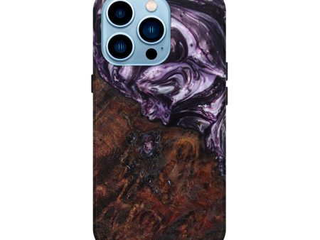 iPhone 14 Pro Wood+Resin Live Edge Phone Case - Bentley (Purple, 641037) For Sale