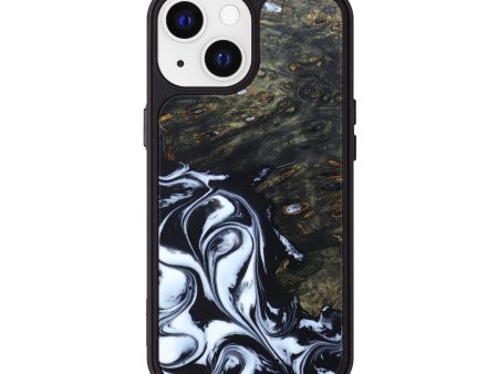 iPhone 13 Wood+Resin Phone Case - Ken (Black & White, 638459) For Discount