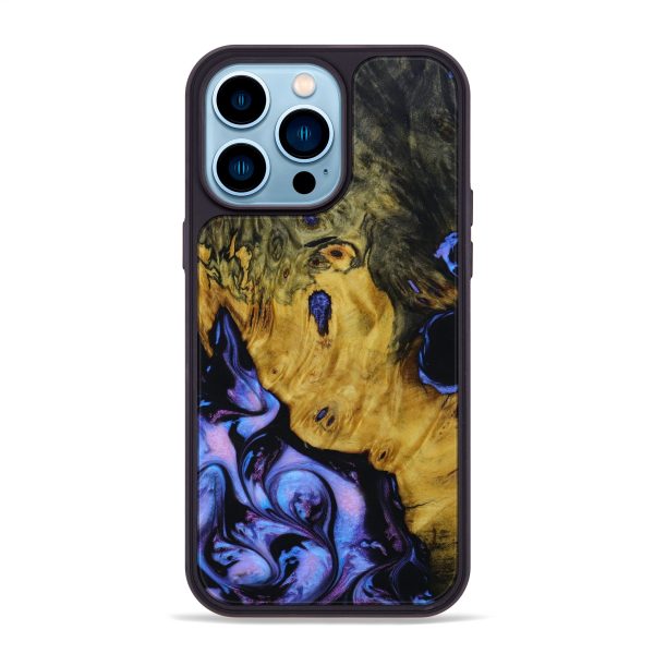 iPhone 14 Pro Max Wood+Resin Phone Case - Dillon (Purple, 643383) Hot on Sale