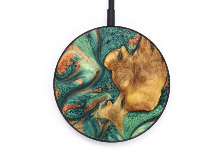 Circle Wood+Resin Wireless Charger - Clinton (Green, 637549) For Cheap