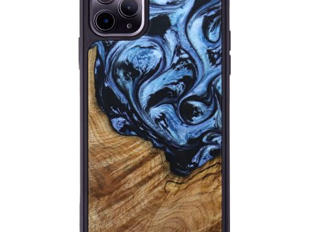 iPhone 11 Pro Max Wood+Resin Phone Case - Ebony (Blue, 639548) Hot on Sale