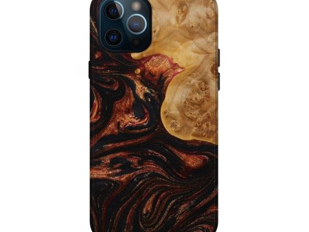 iPhone 12 Pro Wood+Resin Live Edge Phone Case - Shari (Red, 643194) Cheap