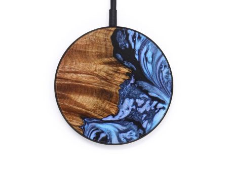 Circle Wood+Resin Wireless Charger - Lara (Blue, 640165) Online Sale