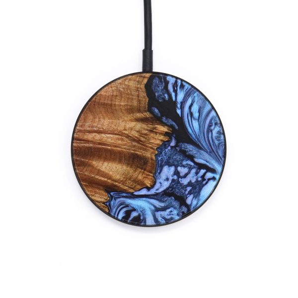 Circle Wood+Resin Wireless Charger - Lara (Blue, 640165) Online Sale