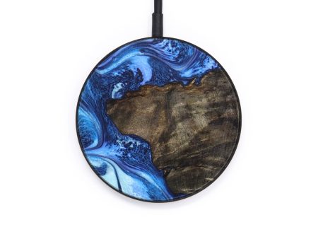 Circle Wood+Resin Wireless Charger - Randi (Blue, 640683) Sale