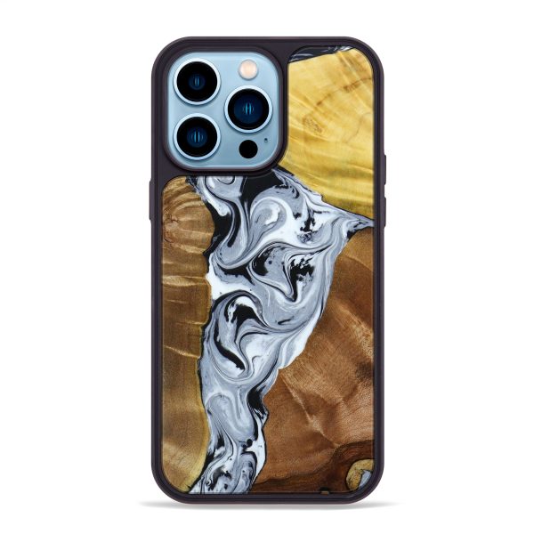 iPhone 14 Pro Max Wood+Resin Phone Case - Brandy (Mosaic, 642073) For Discount