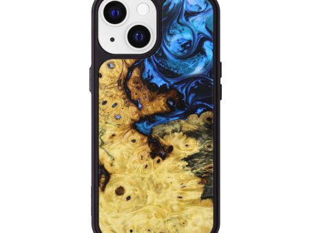 iPhone 13 Wood+Resin Phone Case - Carl (Blue, 638841) Hot on Sale