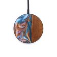 Circle Wood+Resin Wireless Charger - Misty (Teal & Gold, 637917) Online Sale