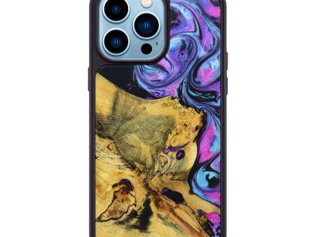 iPhone 14 Pro Max Wood+Resin Phone Case - Presley (Galaxy, 637777) Cheap