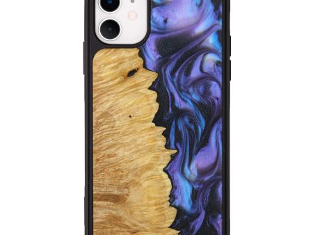 iPhone 11 Wood+Resin Phone Case - Cedric (Purple, 638905) Hot on Sale