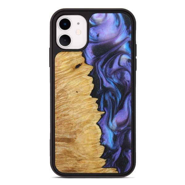 iPhone 11 Wood+Resin Phone Case - Cedric (Purple, 638905) Hot on Sale