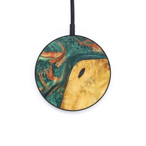 Circle Wood+Resin Wireless Charger - Colt (Green, 637556) For Sale