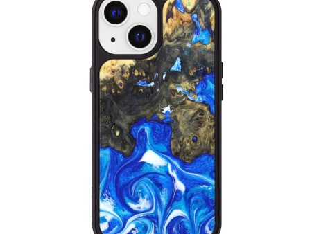 iPhone 13 Wood+Resin Phone Case - Niko (Blue, 638019) Discount