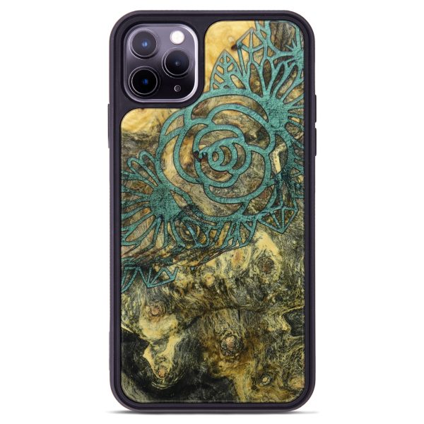 iPhone 11 Pro Max Wood+Resin Phone Case - Teresa (Spring, 640201) For Sale