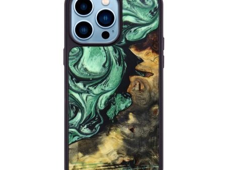 iPhone 14 Pro Max Wood+Resin Phone Case - Braylen (Green, 638039) Sale