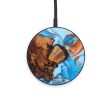 Circle Wood+Resin Wireless Charger - Derek (Teal & Gold, 637538) Discount