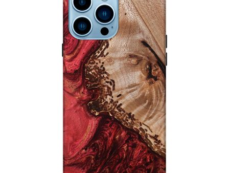 iPhone 14 Pro Max Wood+Resin Live Edge Phone Case - Averie (Red, 637708) Online now