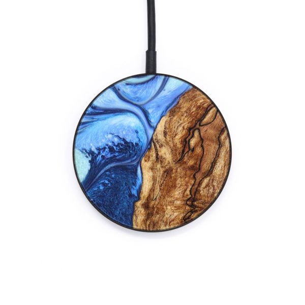 Circle Wood+Resin Wireless Charger - Charles (Blue, 640168) For Sale