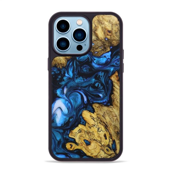 iPhone 14 Pro Max Wood+Resin Phone Case - Sondra (Blue, 639503) Online