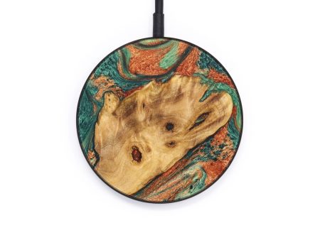 Circle Wood+Resin Wireless Charger - Steve (Green, 637552) Online Sale