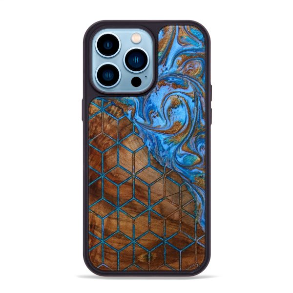 iPhone 14 Pro Max Wood+Resin Phone Case - Rosalie (Pattern, 643221) Online