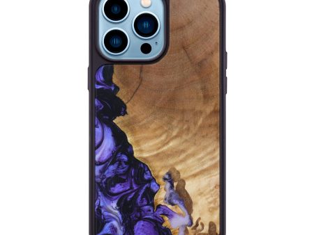 iPhone 14 Pro Max Wood+Resin Phone Case - Issac (Purple, 639619) Discount