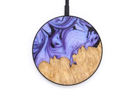 Circle Wood+Resin Wireless Charger - Geraldine (Purple, 637856) Online Sale