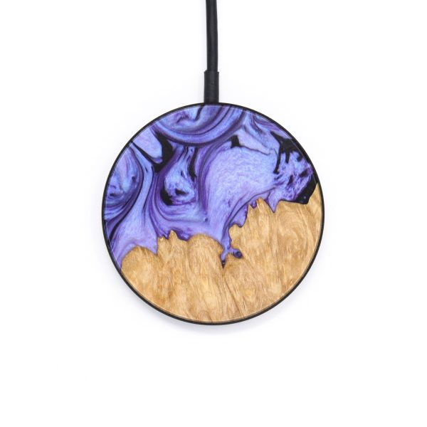 Circle Wood+Resin Wireless Charger - Geraldine (Purple, 637856) Online Sale