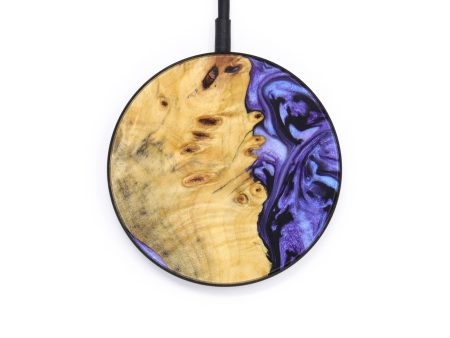 Circle Wood+Resin Wireless Charger - Sean (Purple, 637848) Online now