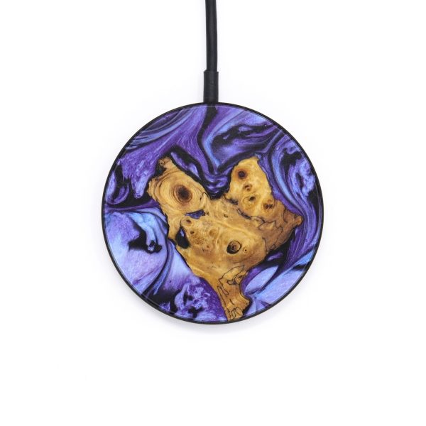 Circle Wood+Resin Wireless Charger - Haylee (Purple, 637857) For Sale