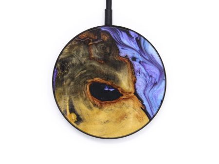 Circle Wood+Resin Wireless Charger - Julianna (Purple, 637859) on Sale