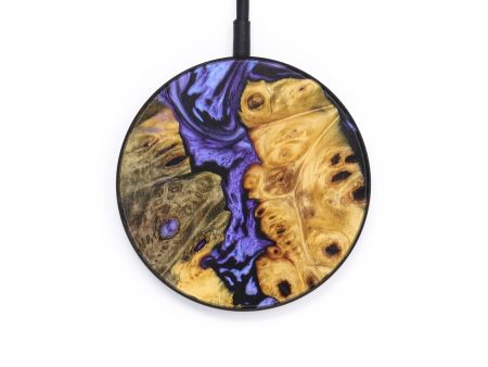 Circle Wood+Resin Wireless Charger - Tatyana (Purple, 637861) Discount