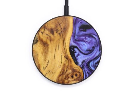 Circle Wood+Resin Wireless Charger - Craig (Purple, 637853) Online Hot Sale