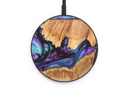 Circle Wood+Resin Wireless Charger - Patsy (Purple, 637858) For Discount