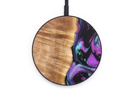 Circle Wood+Resin Wireless Charger - Myrna (Purple, 637855) Discount