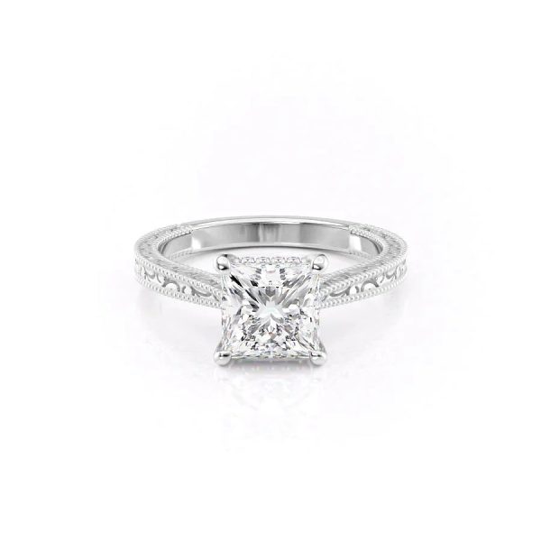 The Elizabeth Set With A 1 Carat Princess Moissanite Online Hot Sale